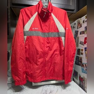 Columbia Red and Gray Men's Windbreaker Jacket Size Xl